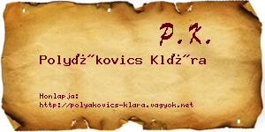 Polyákovics Klára névjegykártya