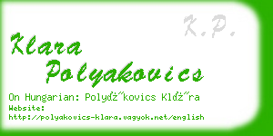 klara polyakovics business card